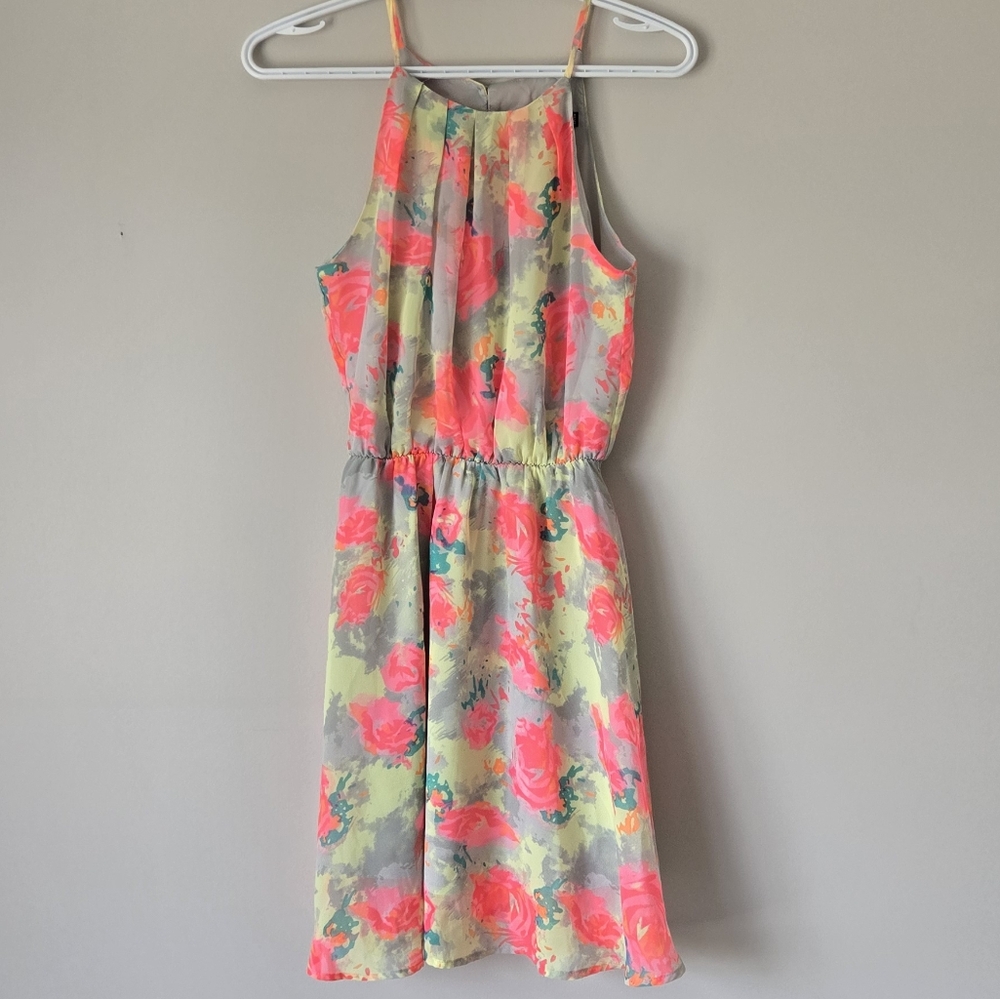 Vibrant Floral Print Sleeveless Dress
